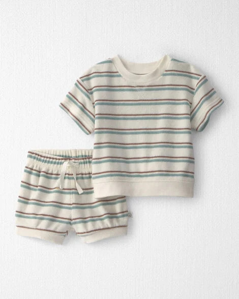 Baby 2-Piece Terry Top & Short Set Made with Organic Cotton in Stripes - Little Planet | Carter's | Carter's Inc