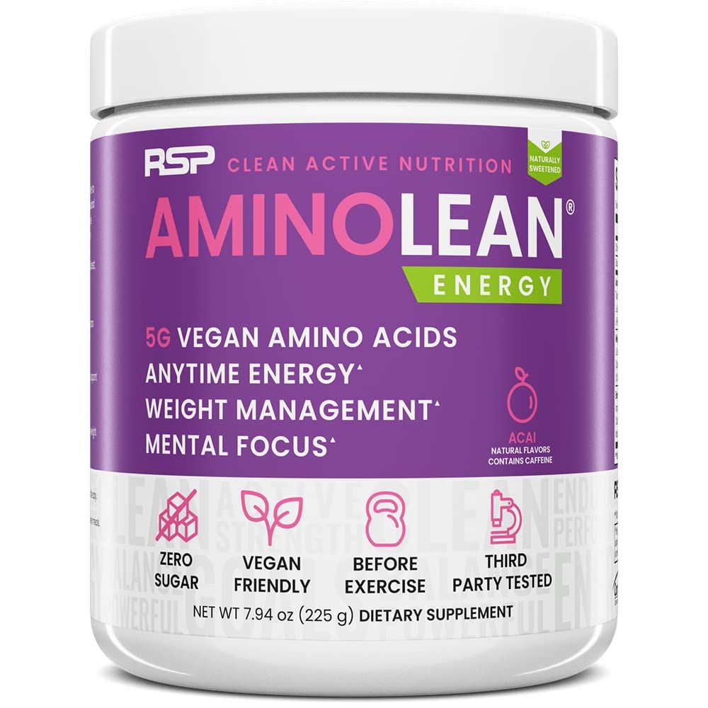 RSP AminoLean - All-in-One Natural Pre Workout, Amino Energy, Weight Management - Vegan BCAAs, Pr... | Amazon (US)