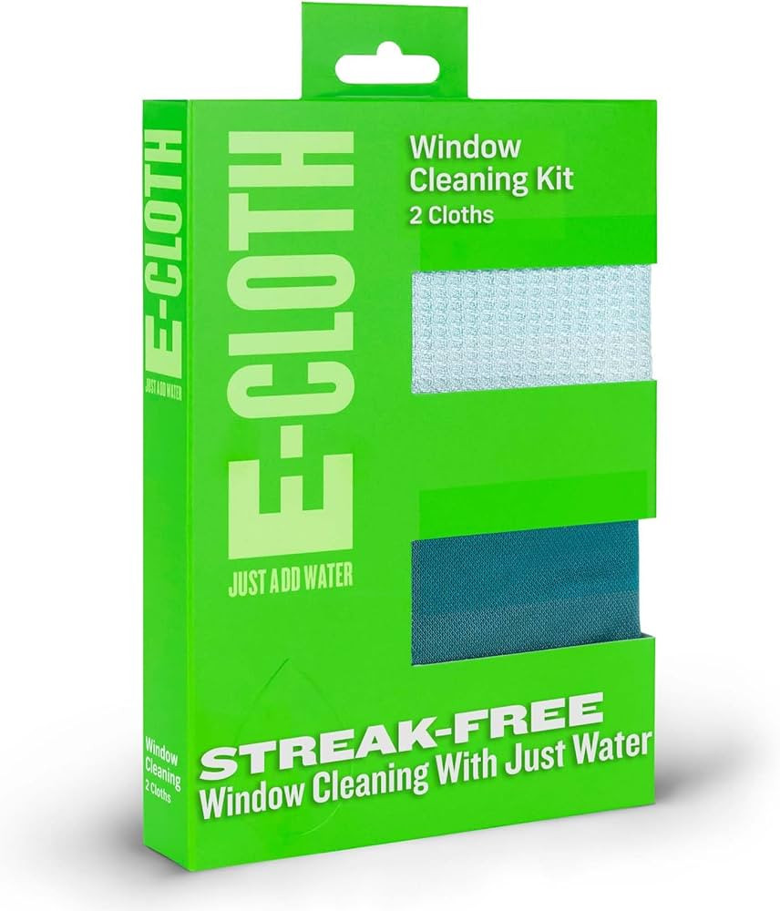 E-Cloth Microfiber Window Cleaning Cloth Kit - Glass Cleaning Cloth for Windows, Mirrors, Cars, L... | Amazon (US)