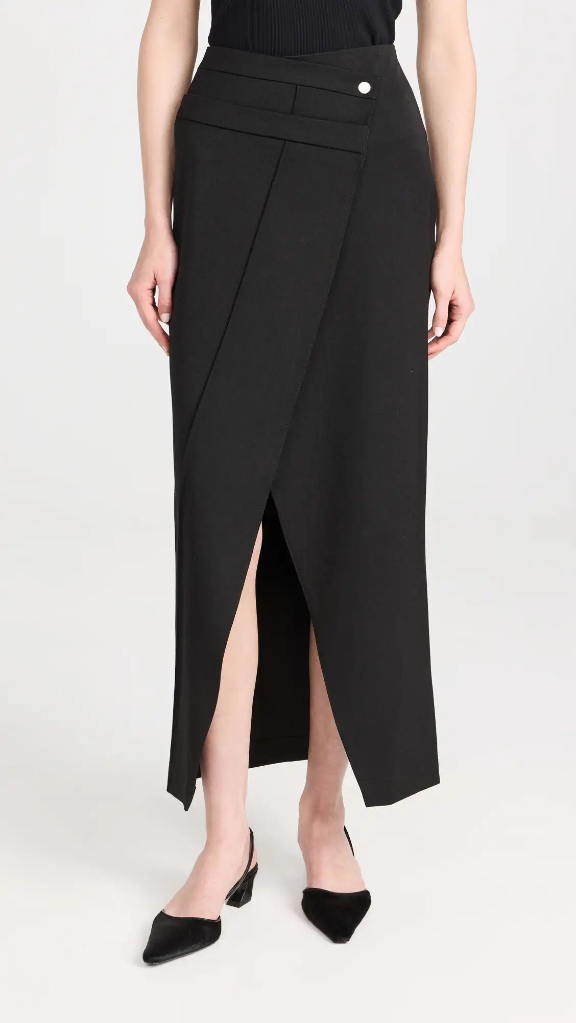 Róhe Double Waistband Detail Overlap Skirt | Shopbop | Shopbop