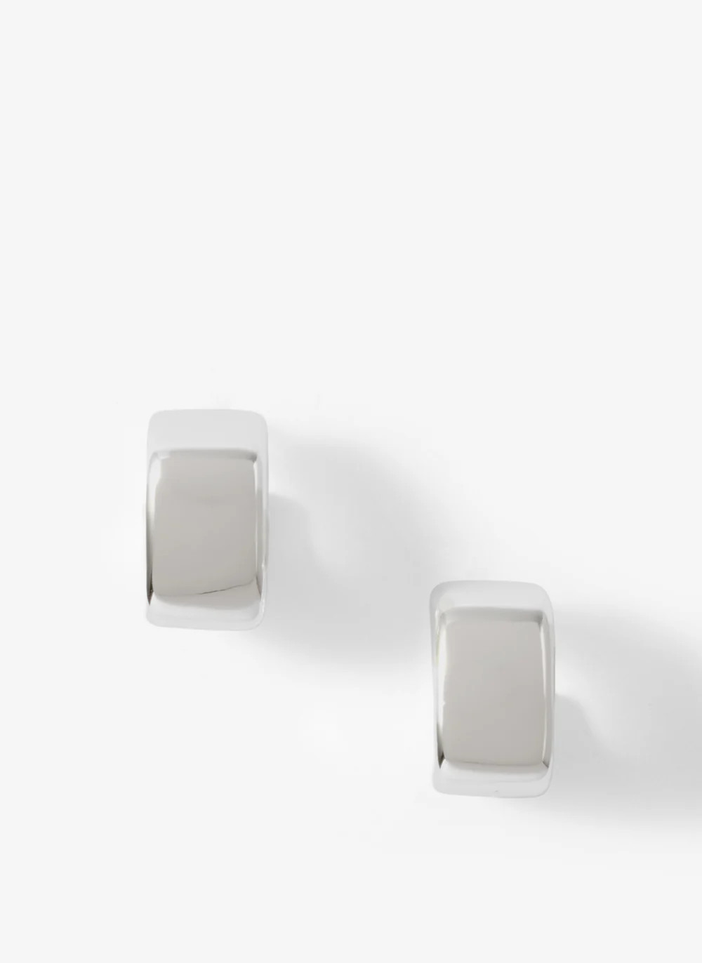 Silver Tone Mini Rounded Square Hoop Earrings | Mint Velvet - US