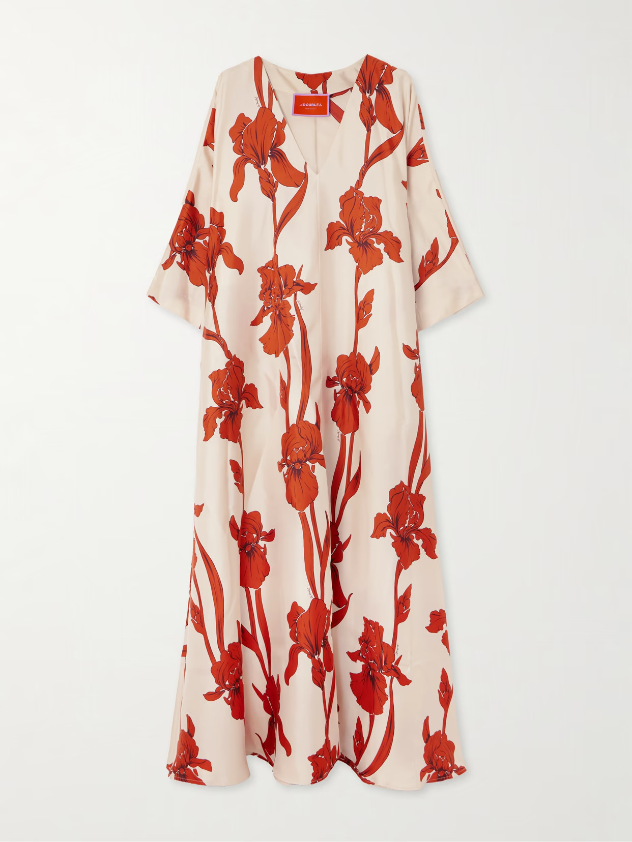 La DoubleJ - Muumuu Floral-print Silk-twill Maxi Dress - Ivory | NET-A-PORTER (US)