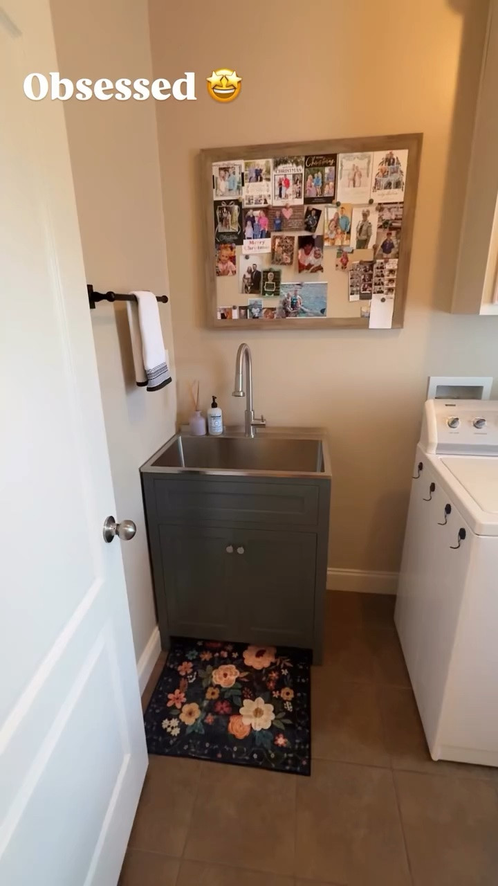 Obsessed 🤩 with our new laundry room sink set up!!!

#LTKHome #LTKselfcare #LTKstorytime
