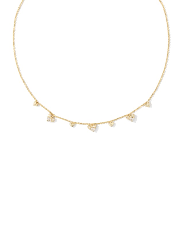 Haven Gold Heart Crystal Choker Necklace in White Crystal | Kendra Scott