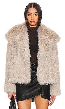 ASTR the Label Lynx Faux Fur Coat in Silver from Revolve.com | Revolve Clothing (Global)