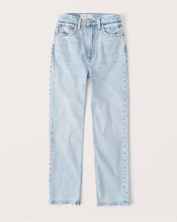Ultra High Rise Ankle Straight Jeans | Abercrombie & Fitch (US)