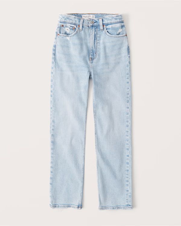 Women's Ultra High Rise Ankle Straight Jeans | Women's Bottoms | Abercrombie.com | Abercrombie & Fitch (US)