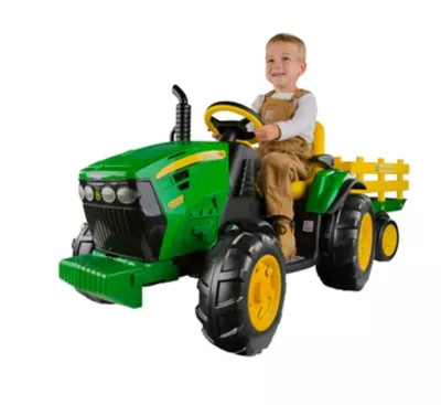 Peg Perego 12V John Deere Ground Force Tractor and Trailer Ride-On Toy | Tractor Supply