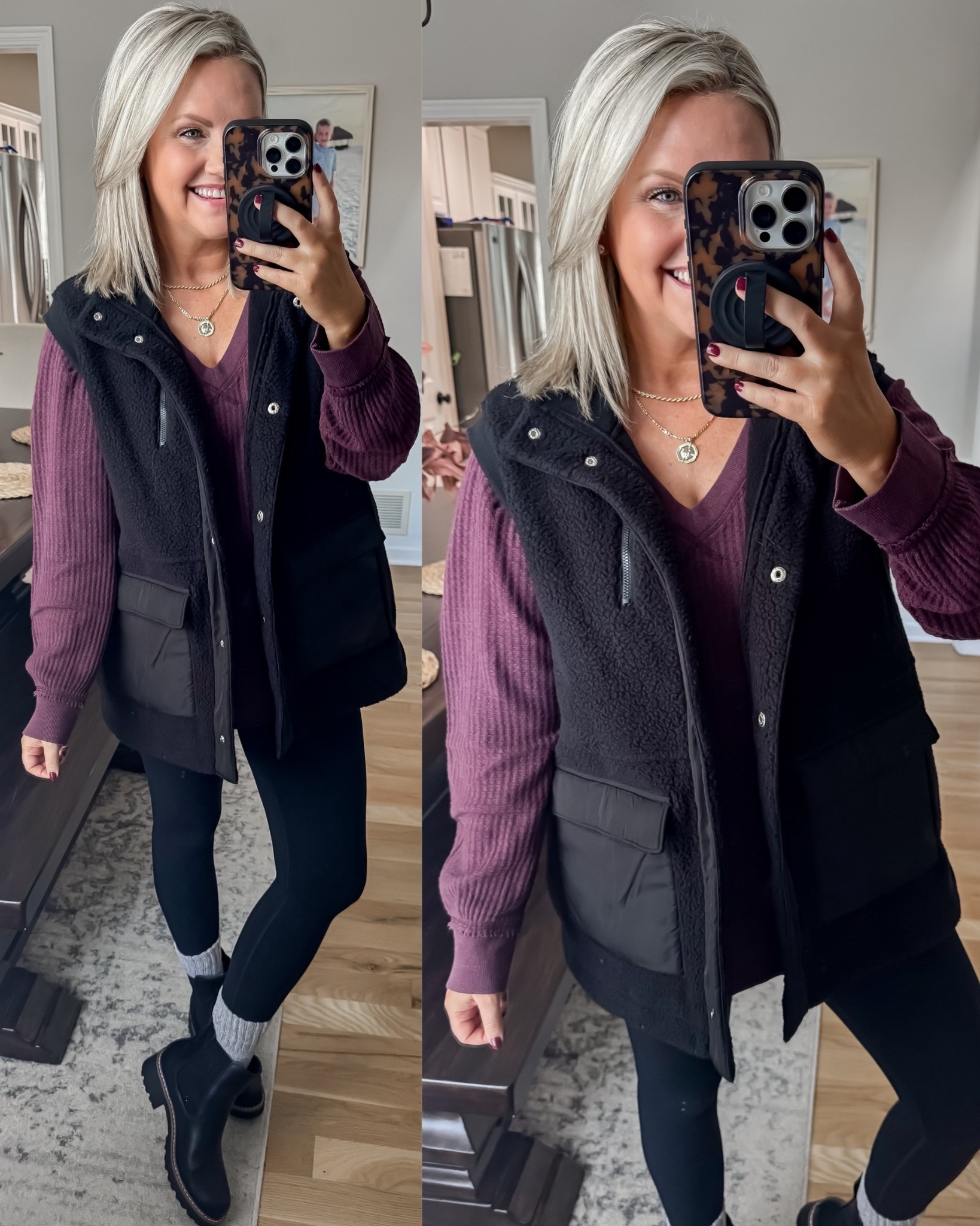 Waffle knit tunic top on sale for $10! My fleece vest is also on sale! 
Tunic - medium
Vest - medium
Leggings - small


#LTKSeasonal #LTKSaleAlert #LTKFindsUnder50