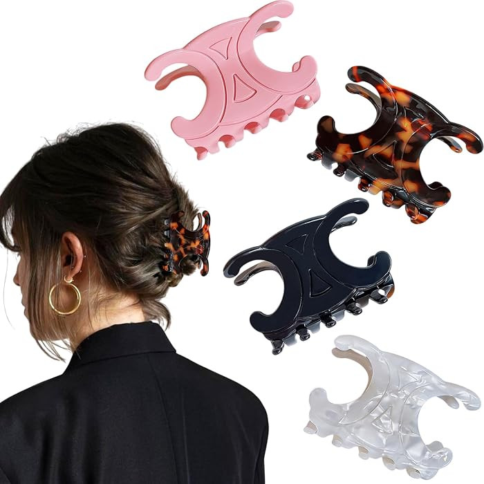 Premium Acetate Butterfly Hair Clips for Women, 4 Pack Medium Size Butterflies Hair Claw Clips fo... | Amazon (US)