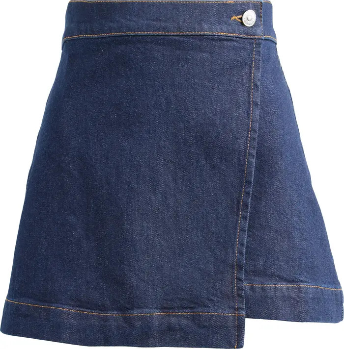 PAIGE Aven Faux Wrap Denim Miniskirt | Nordstrom | Nordstrom