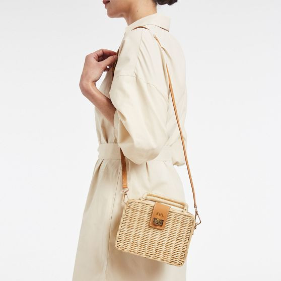 Wicker and Leather Crossbody | Mark and Graham