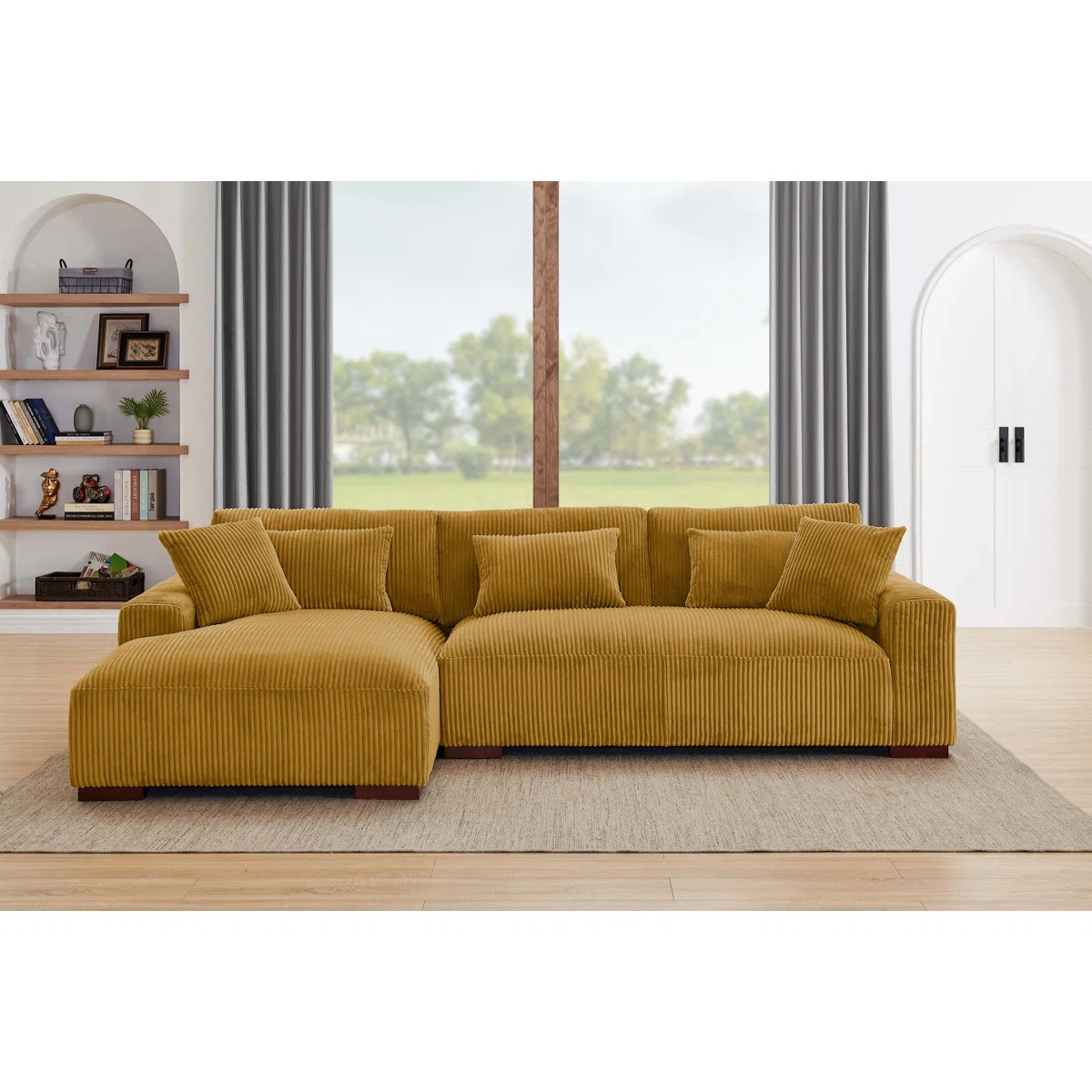 Asyiah Upholstered L-Shaped Sectional | Wayfair North America