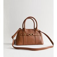 Tan Faux Leather Belted Bowler Bag New Look | New Look (UK)