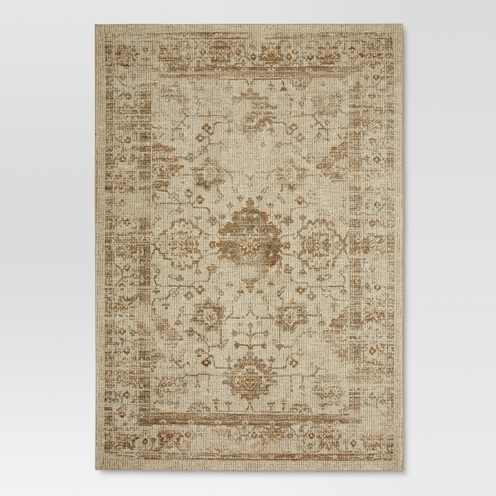 7'X10' Vintage Tufted Distressed Area Rug Tan - Threshold , Adult Unisex, Size: 7'X10' | Target