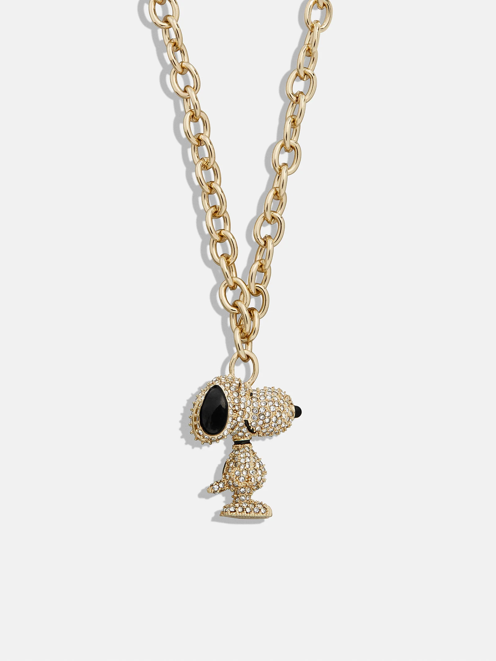 Peanuts Snoopy Pendant Necklace - Gold/Pavé | BaubleBar