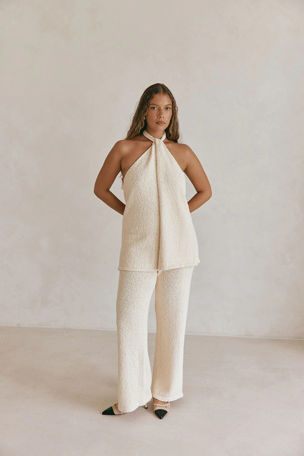 Cream Knit Halter Naveen Top | Sabo Skirt US