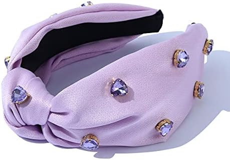 Valentine's Day Women Knotted Jeweled Headband Heart Shaped Cute Embellished Top Hairband ladies Twi | Amazon (US)