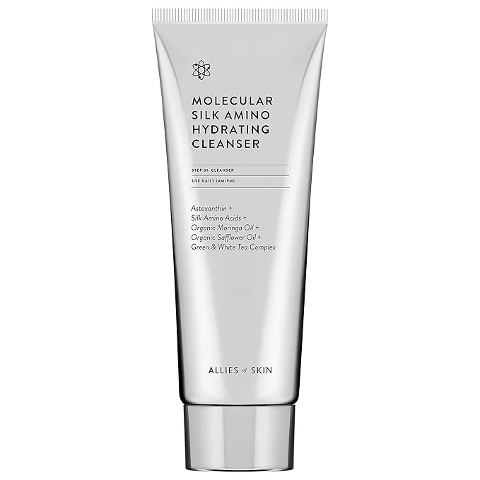Allies of Skin Molecular Silk Amino Hydrating Cleanser: Hyaluronic Acid, Ceramides, Safflower & M... | Amazon (US)