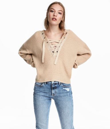 H&M Knit Sweater with Lacing $29.99 | H&M (US)