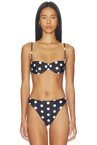 Juillet Ingrid Top in Noir Polka Dot from Revolve.com | Revolve Clothing (Global)