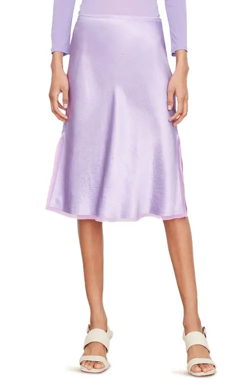 Vince Chiffon Trim Satin Bias Skirt in Sugar Plum at Nordstrom, Size 8 | Nordstrom