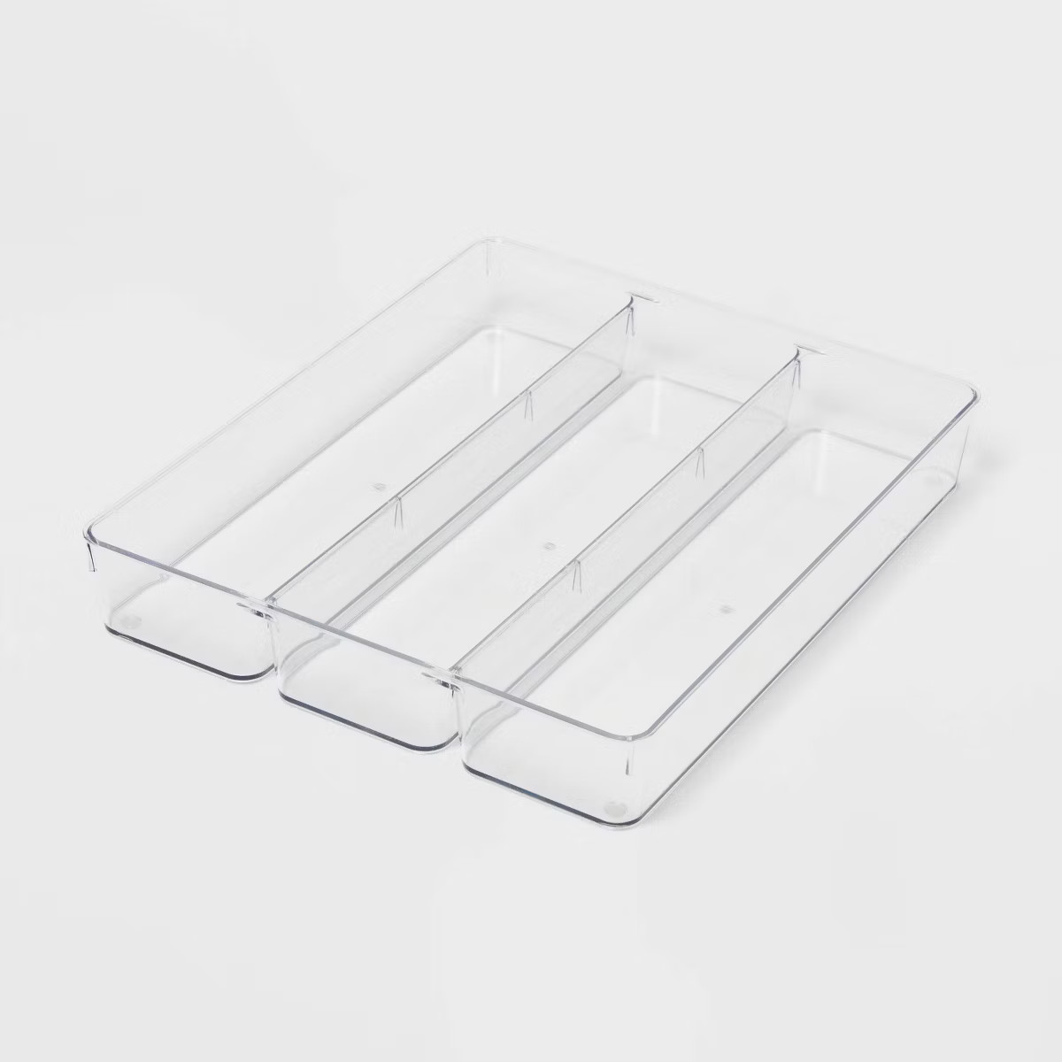 3 Compartment Plastic Drawer Flatware Organizer - Brightroom™: Clear In-Drawer Storage, Contemp... | Target