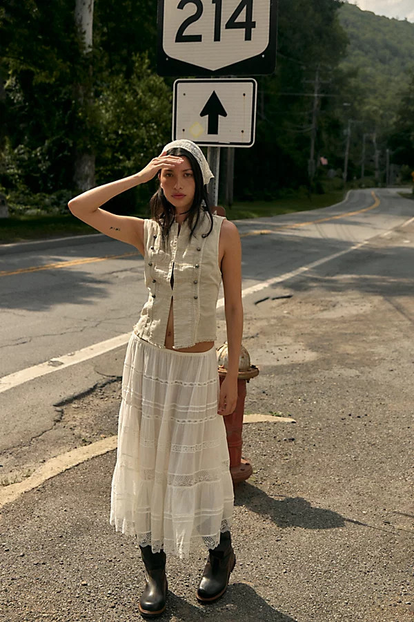 FP One Lily Lace Midi Skirt | Free People (Global - UK&FR Excluded)