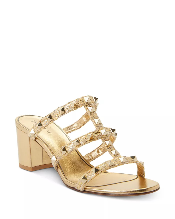 Women's Rockstud Block Heel Slide Sandals | Bloomingdale's (US)