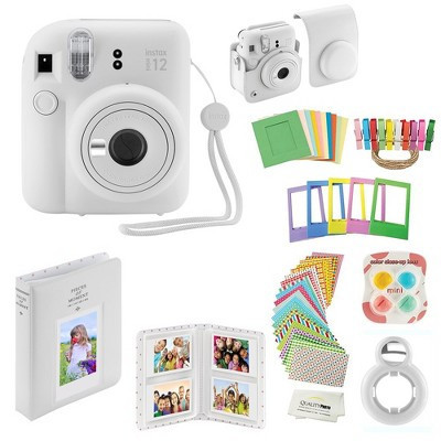 Fujifilm Instax Mini 12 Instant Camera with Case Decoration Stickers Frames Photo Album and More Accessory kit Clay White | Target