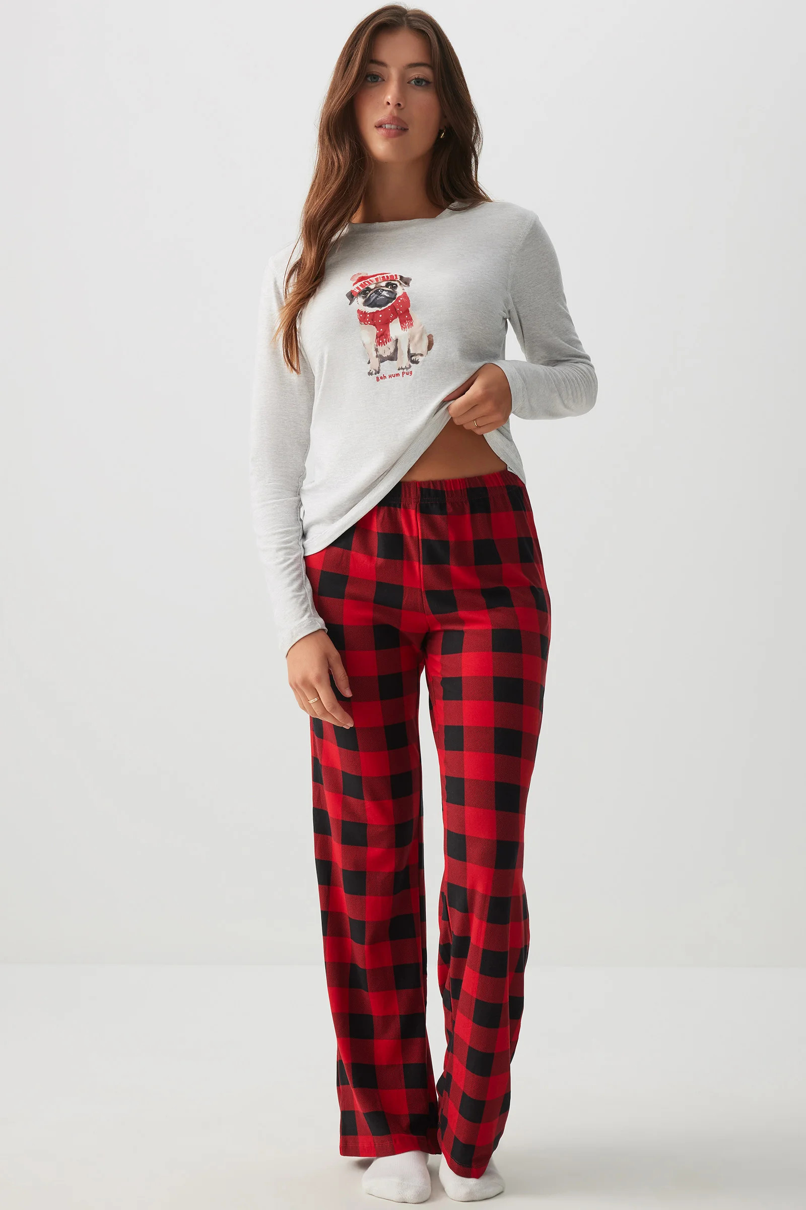 HUSHKNIT Long PJ Set | Ardene