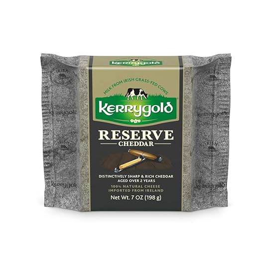 Kerrygold Reserve Cheddar Aged 2 Years, 7 Ounce All-Natural Irish Cheddar Made with Milk from Gra... | Amazon (US)
