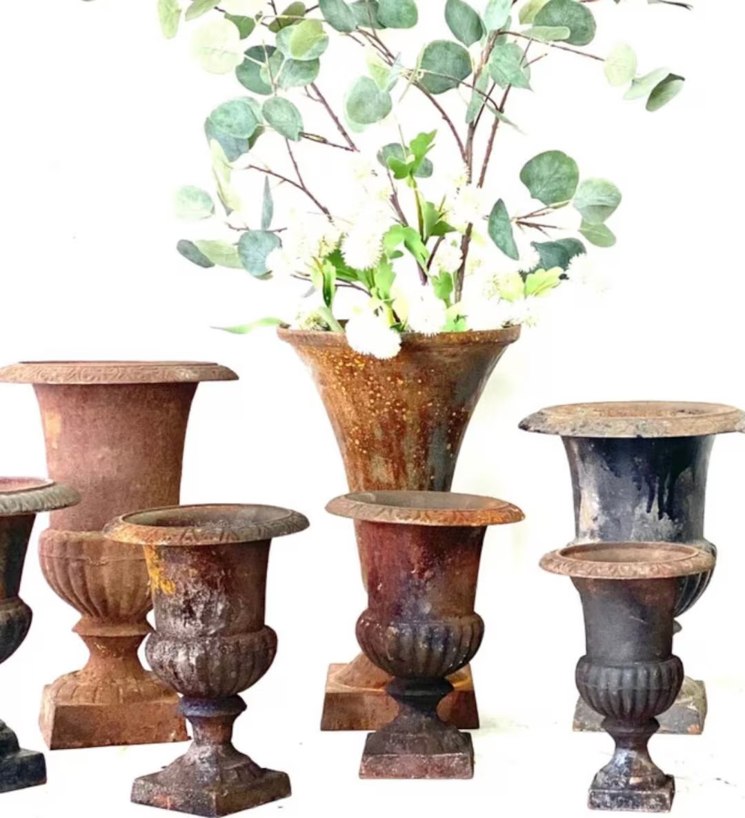 Vintage French Iron Urn, Black Iron Urn - Etsy | Etsy (US)