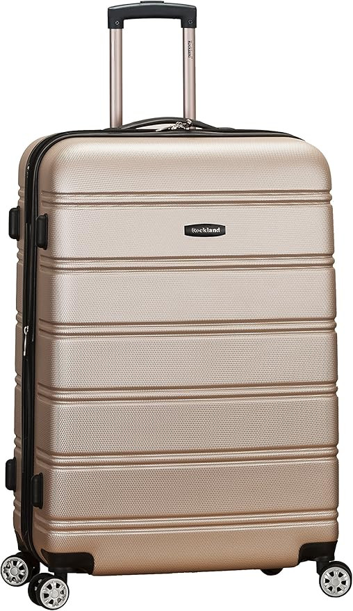 Rockland Melbourne Hardside Expandable Spinner Wheel Luggage, Champagne, Checked-Large 28-Inch | Amazon (US)