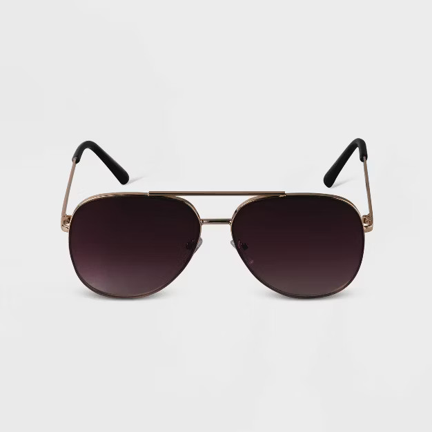 Women's Gradient Aviator Sunglasses - A New Day™ Black | Target