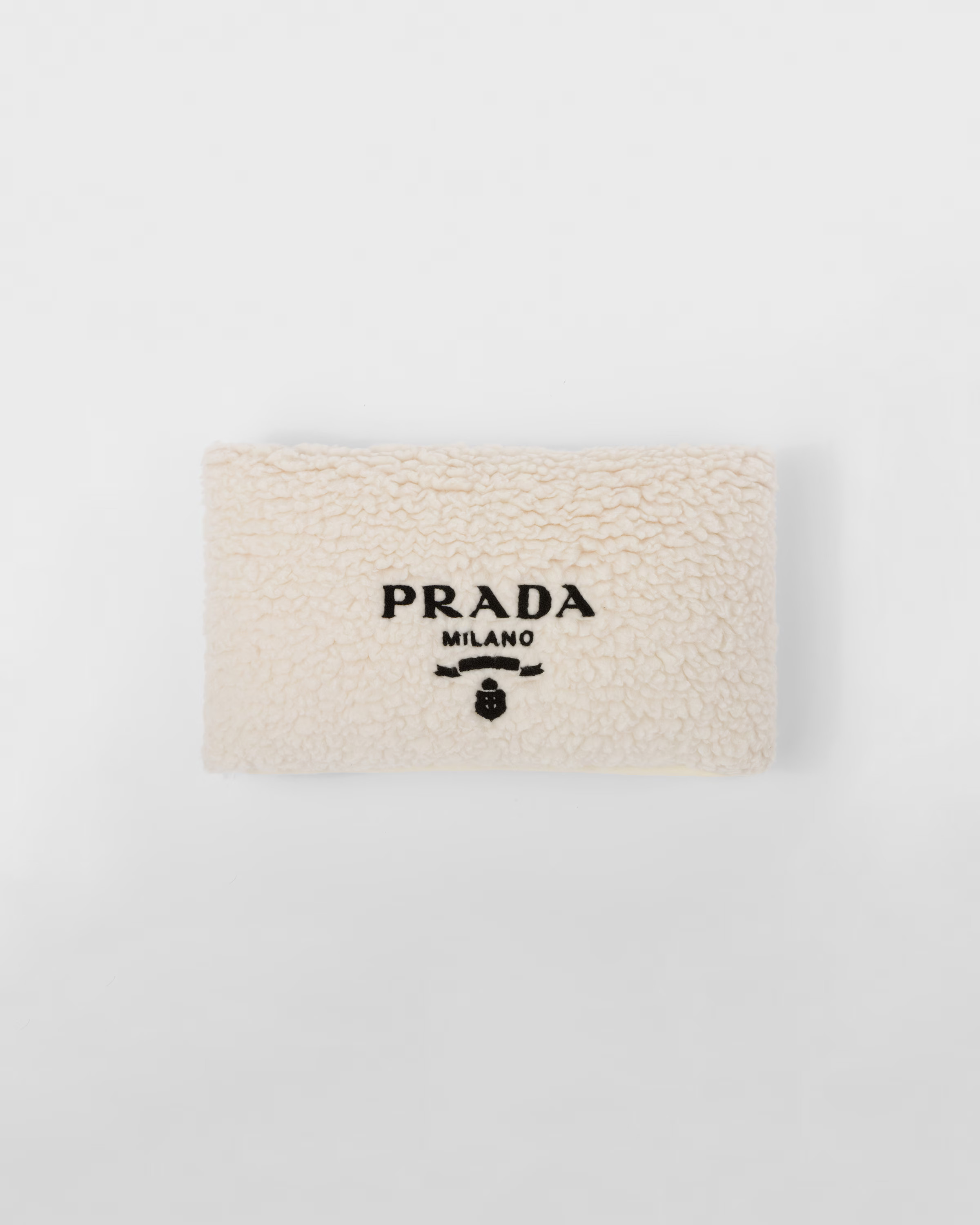 Faux-fur cashmere and wool throw pillow | Prada US