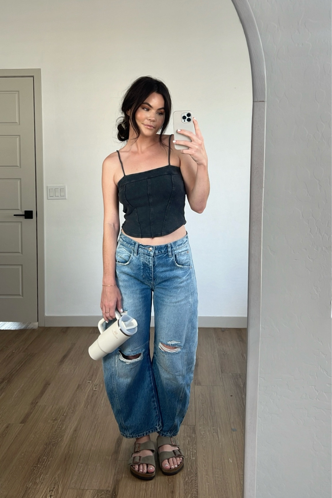 caved + bought the barrel jeans 💙 
size 26 in jeans + small in top

#LTKfindsunder100