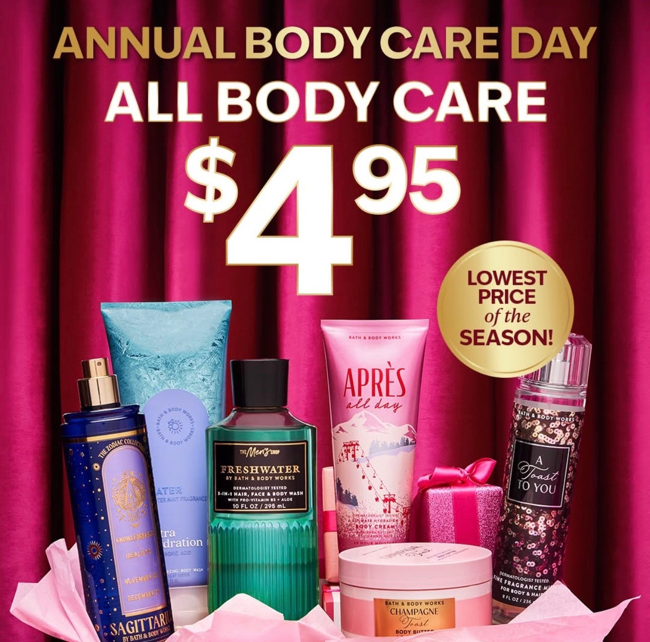 Bath & body works sale!!! $4.95!

#LTKSaleAlert #LTKHoliday #LTKGiftGuide