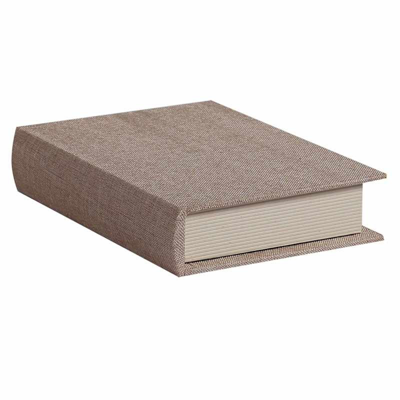 Tan Linen Book Box, 11" | At Home