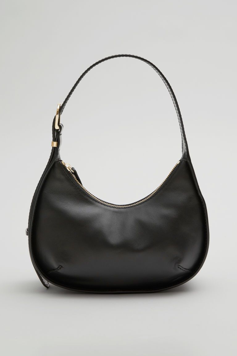 H & M - Small Crescent Leather Bag - Black | H&M (UK, MY, IN, SG, PH, TW, HK)