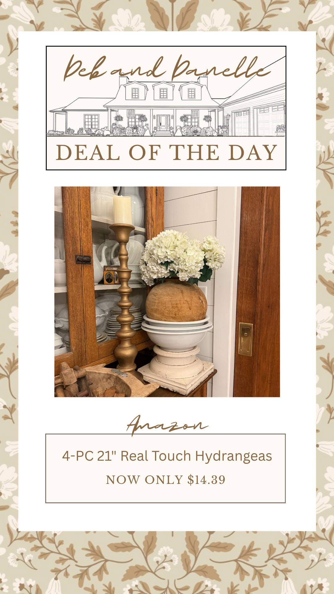 There is an additional price drop on our white hydrangea bundle. It comes with 4 pieces that are each 21" tall.  

 #LTKSeasonal #LTKHome