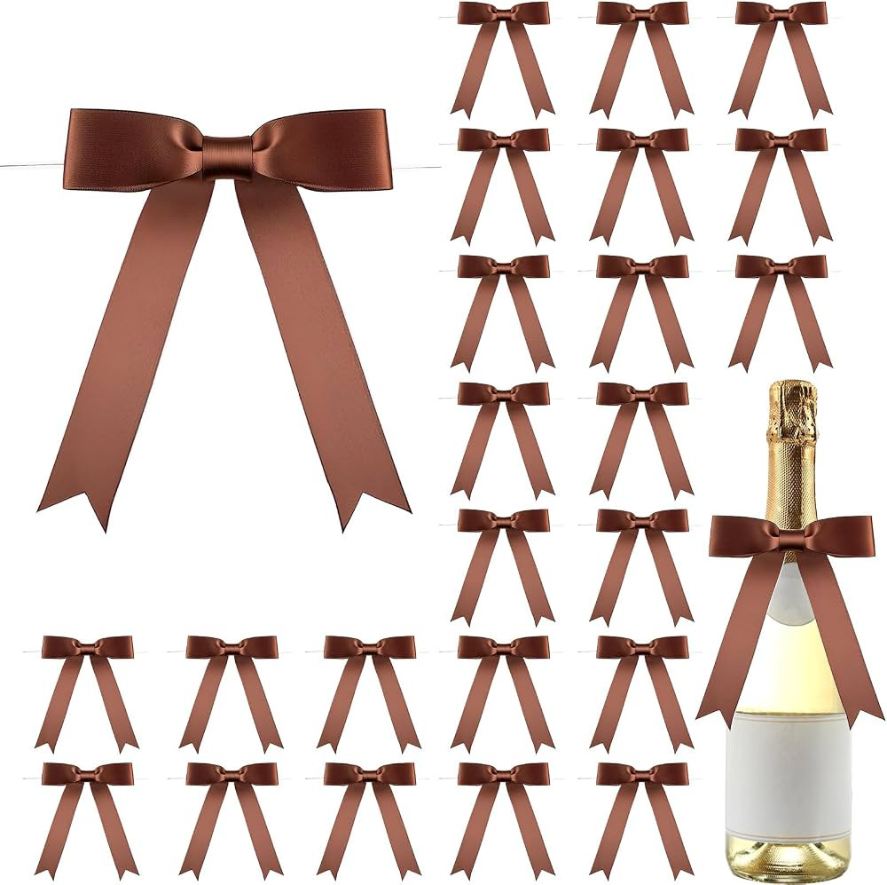Riceshoot 24 Pcs Satin Ribbon Twist Tie Bows 5x7'' Large Decorating Ribbon Gift Bows Christmas fo... | Amazon (US)
