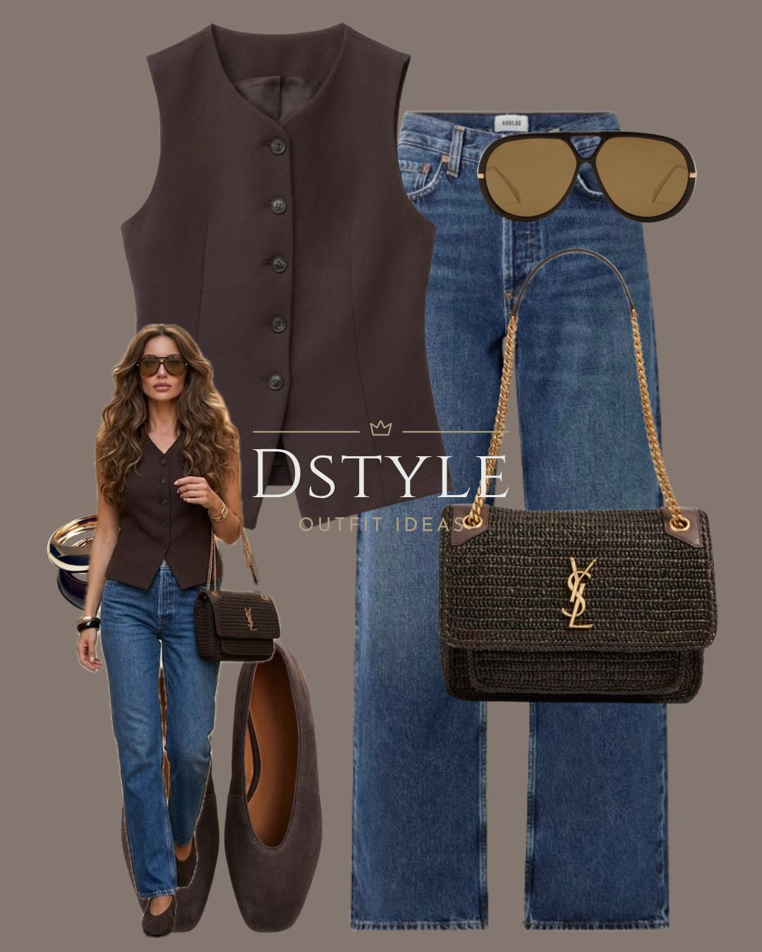 The vest trend isn’t going anywhere, and I’m not mad about it. ☕️ This look is my go-to for lunch dates or running errands while looking put together. The gold hardware on the bag adds just the right amount of polish! 🎞️✨


#MinimalistStyle #StreetStyleInspo #BrownAesthetic #ClassicLook  #AgoldeDenim 

 

#LTKootd