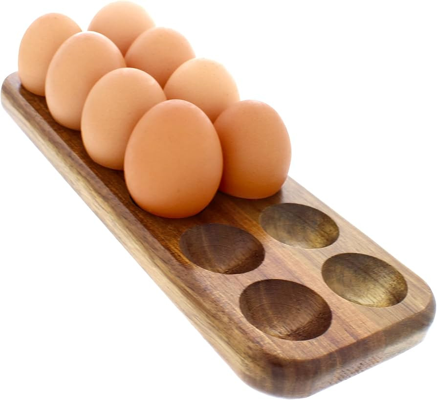 GUI'S CHICKEN COOP Egg Tray - Rustic Wooden Egg Holder For Eggs Usable in Kitchen Refrigerator, o... | Amazon (US)