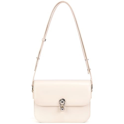 LA FESTIN Small Leather Purses for Women Designer Structured Purse Cream | Amazon (US)