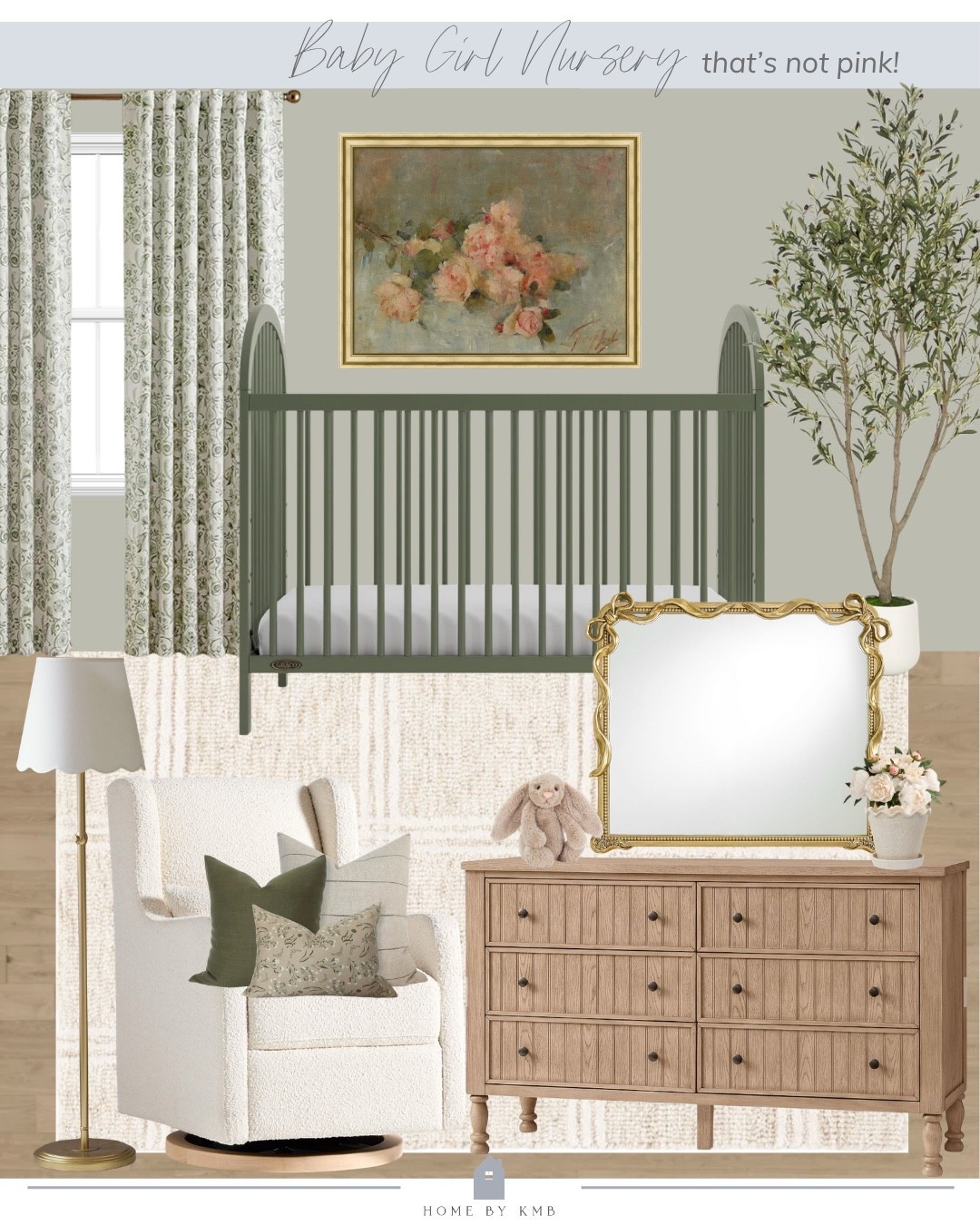Baby Girl Nursery | green nursery | nursery decor | olive and sage green

#LTKHome #LTKBaby