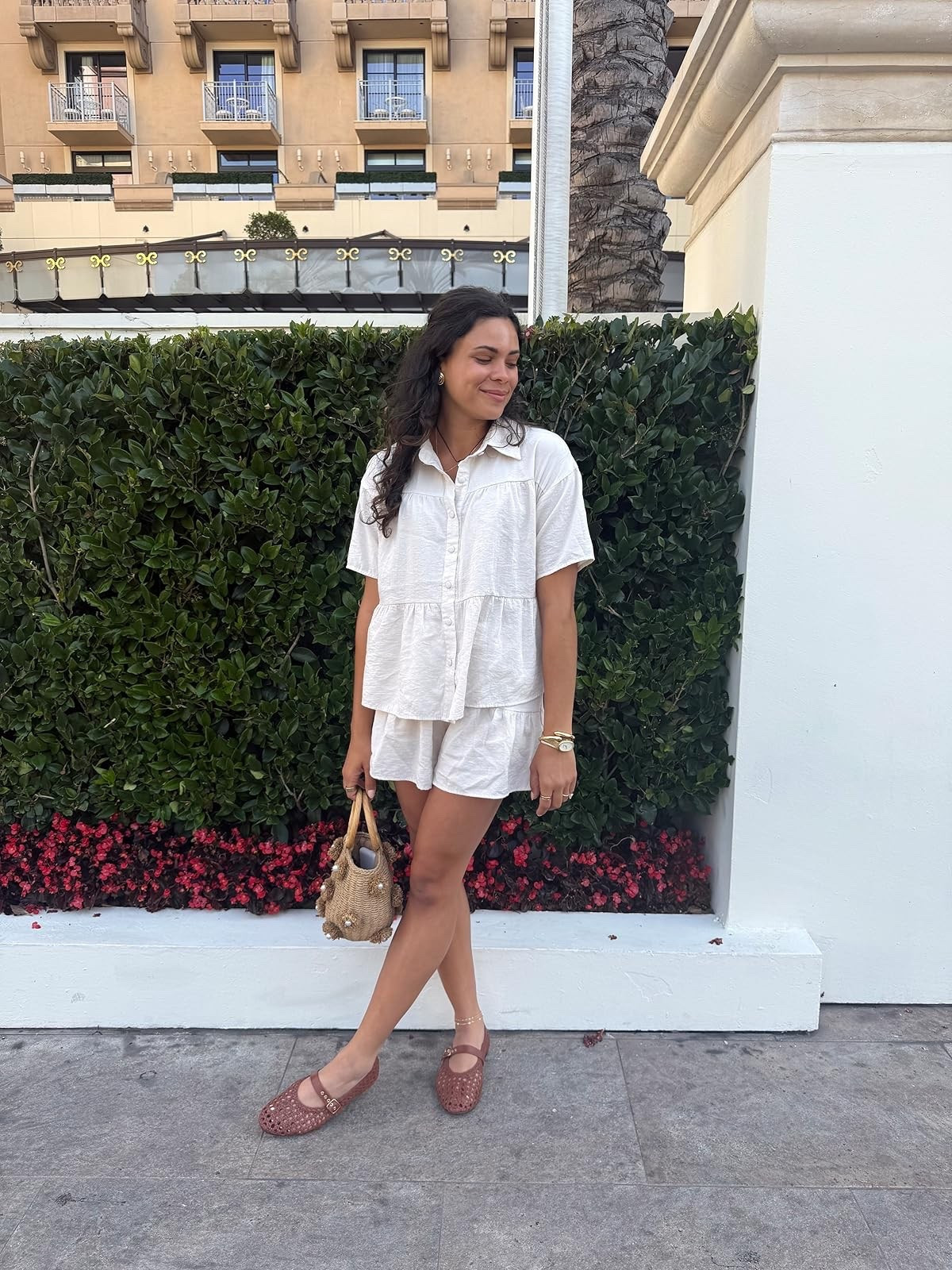 Size small apricot set!!! Set summer set linen sets fashion finds