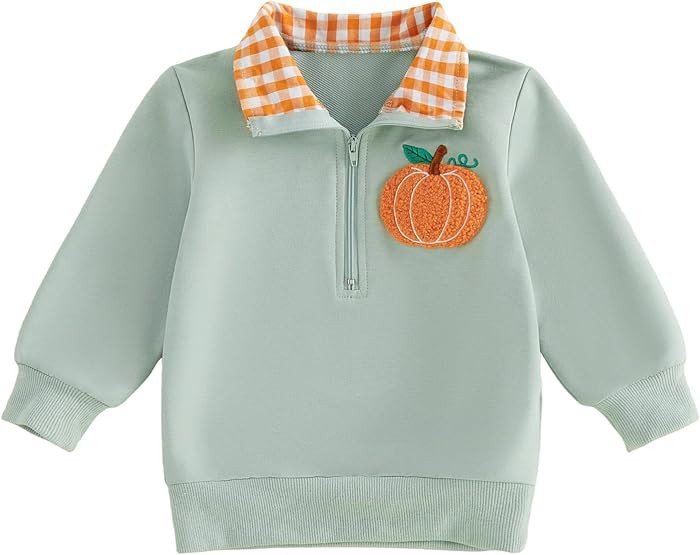 Toddler Baby Boy Girl Halloween Sweatshirt Zip Embroidery Shirt | Amazon (US)
