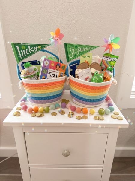 Rainbow baskets for my lucky little leprechauns 🌈🍀✨ 

#LTKkids #LTKfamily #LTKSeasonal