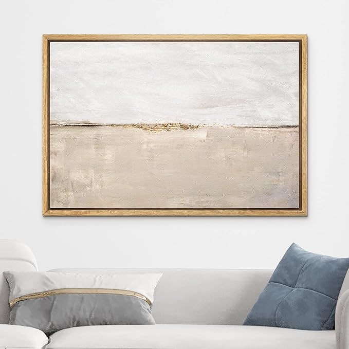 wall26 Framed Canvas Print Wall Art Pastel Tan Gray Duotone Landscape Abstract Shapes Illustratio... | Amazon (US)